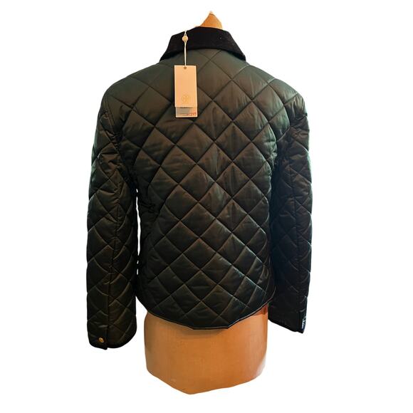 Tory Burch Womens Quilted Barn Jacket, NWT OS Deep Emerald, Size 6 - Picture 2 of 9